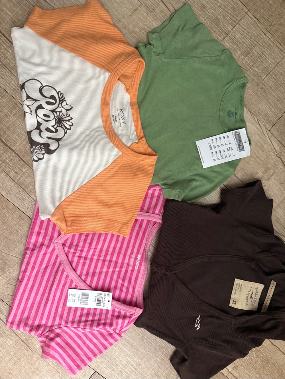 Roxy Orange & White Raglan Tee with Multi-Color Kids Shirt Bundle